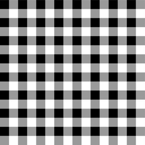 Half Inch Black and White Gingham Check