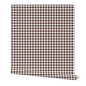 Half Inch Brown and White Gingham Check