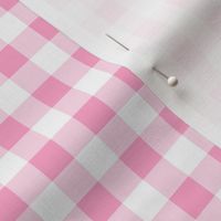 Half Inch Carnation Pink and White Gingham Check