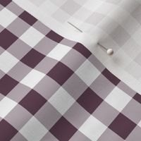 Half Inch Eggplant Purple and White Gingham Check