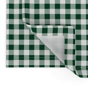 Half Inch Evergreen and White Gingham Check