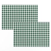 Half Inch Evergreen and White Gingham Check