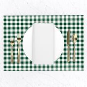 Half Inch Evergreen and White Gingham Check