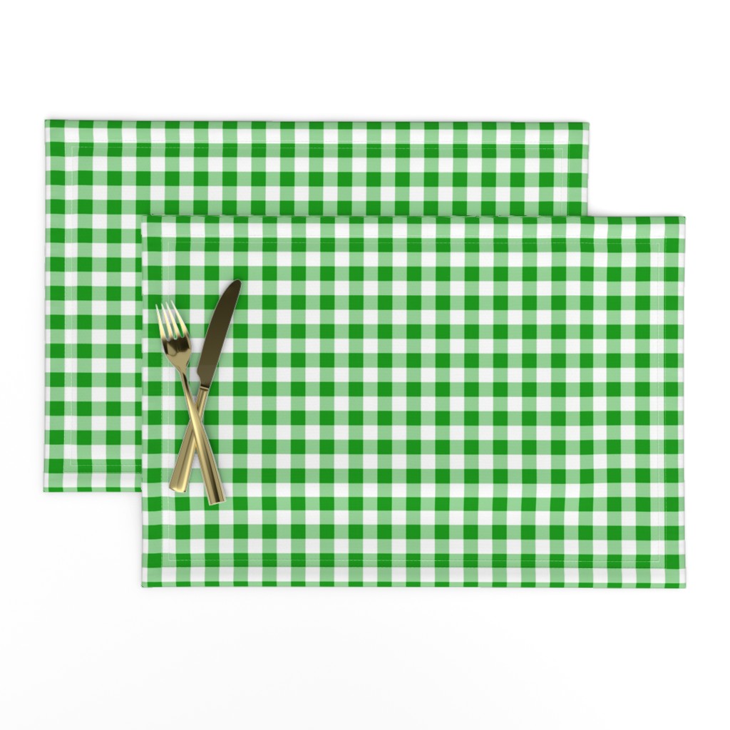 Half Inch Christmas Green and White Gingham Check