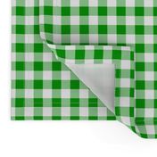 Half Inch Christmas Green and White Gingham Check