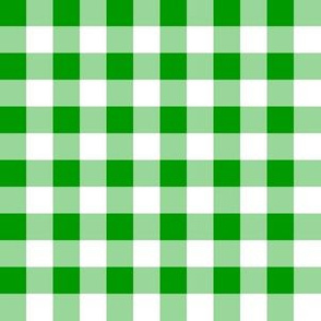 Half Inch Christmas Green and White Gingham Check