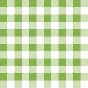 Half Inch Greenery Green and White Gingham Check