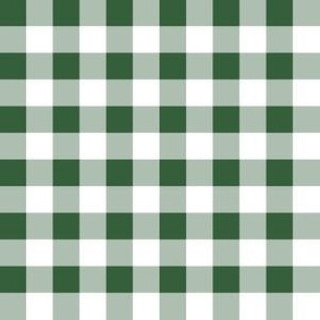 Half Inch Hunter Green and White Gingham Check