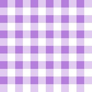 Half Inch Lavender Purple and White Gingham Check