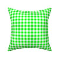 Half Inch Lime Green and White Gingham Check