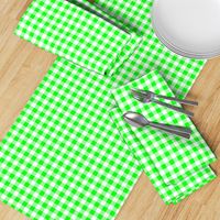 Half Inch Lime Green and White Gingham Check