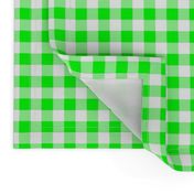 Half Inch Lime Green and White Gingham Check