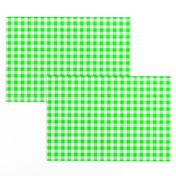 Half Inch Lime Green and White Gingham Check