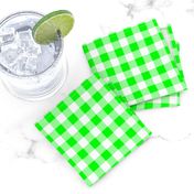 Half Inch Lime Green and White Gingham Check