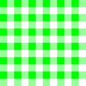 Half Inch Lime Green and White Gingham Check