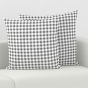 Half Inch Medium Gray and White Gingham Check