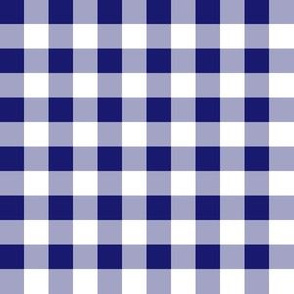 Half Inch Midnight Blue and White Gingham Check