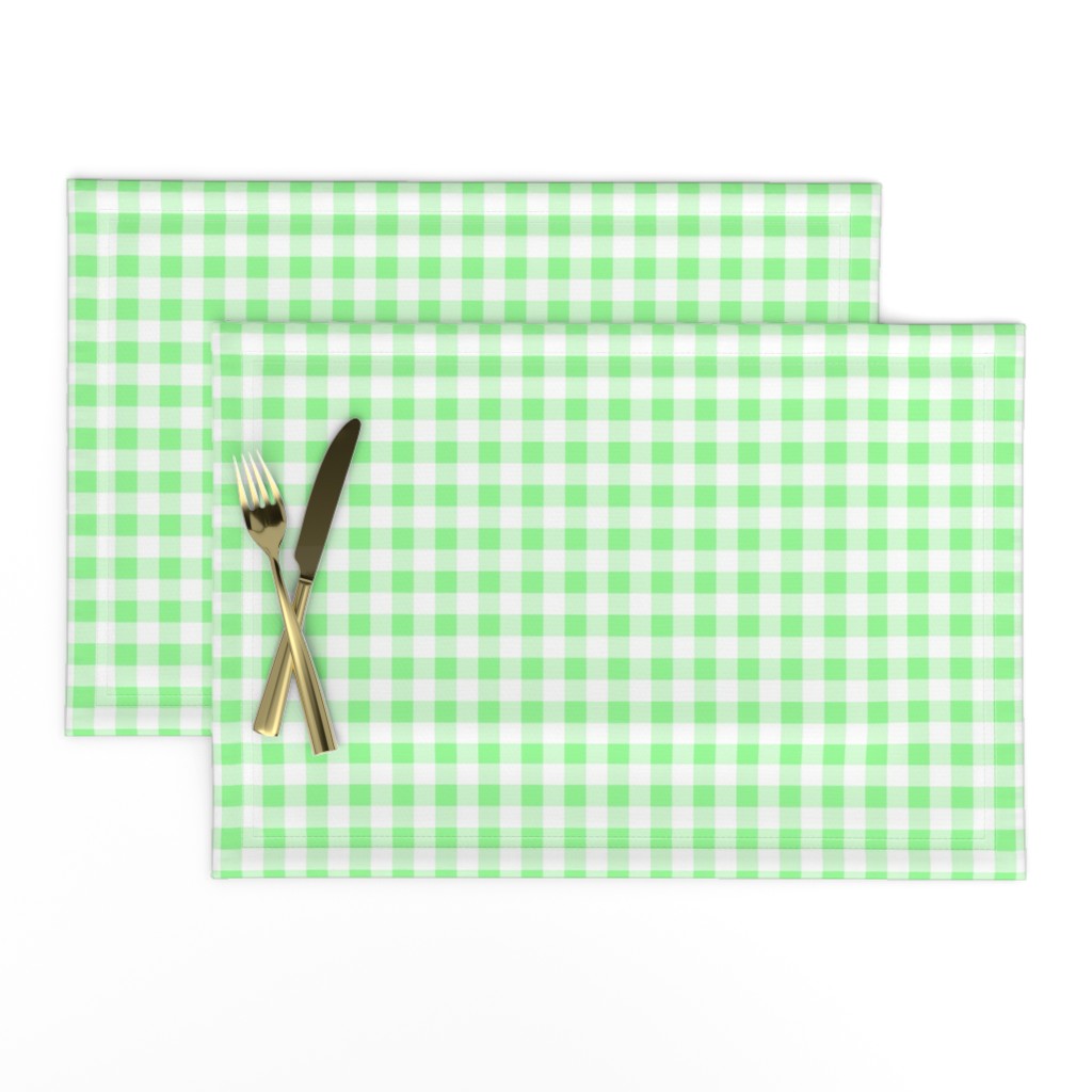 Half Inch Mint Green and White Gingham Check