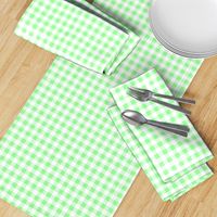 Half Inch Mint Green and White Gingham Check