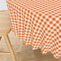 Half Inch Orange and White Gingham Check