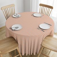 Half Inch Peach and White Gingham Check