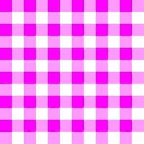 Half Inch Pink and White Gingham Check