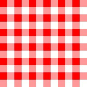 Half Inch Red and White Gingham Check