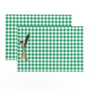 Half Inch Shamrock Green and White Gingham Check