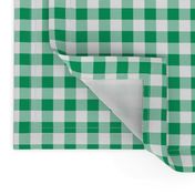 Half Inch Shamrock Green and White Gingham Check