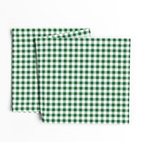 Half Inch Spruce Green and White Gingham Check