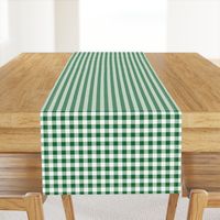 Half Inch Spruce Green and White Gingham Check