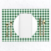 Half Inch Spruce Green and White Gingham Check