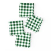 Half Inch Spruce Green and White Gingham Check