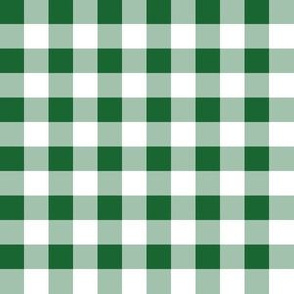 Half Inch Spruce Green and White Gingham Check