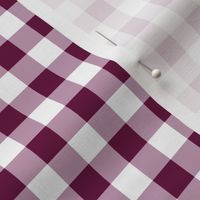 Half Inch Tyrian Purple and White Gingham Check