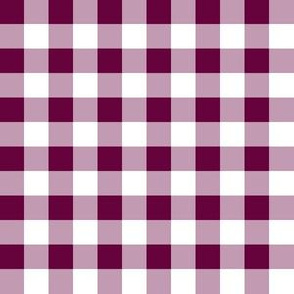 Half Inch Tyrian Purple and White Gingham Check