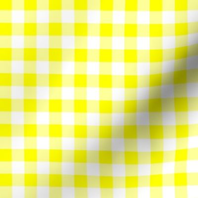 Half Inch Yellow and White Gingham Check