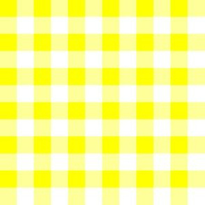 Half Inch Yellow and White Gingham Check