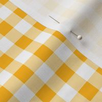 Half Inch Yellow Gold and White Gingham Check