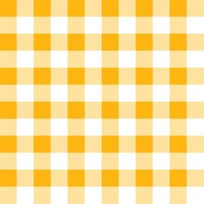 Half Inch Yellow Gold and White Gingham Check