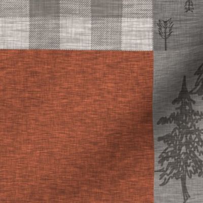 Fox n Arrows Quilt - rust and grey