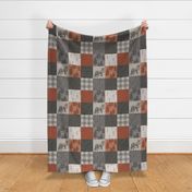 Fox n Arrows Quilt - rust and grey