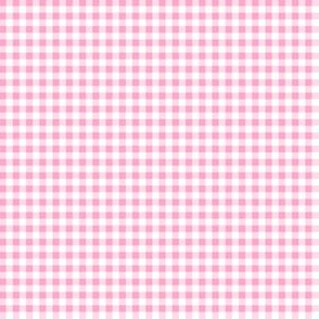 Eighth Inch Carnation Pink and White Gingham Check