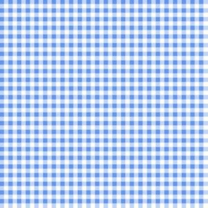 Eighth Inch Cornflower Blue and White Gingham Check