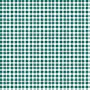 Eighth Inch Cyan Turquoise Blue and White Gingham Check