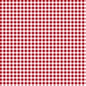 Eighth Inch Dark Red and White Gingham Check