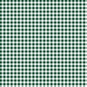 Eighth Inch Evergreen and White Gingham Check