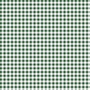 Eighth Inch Hunter Green and White Gingham Check