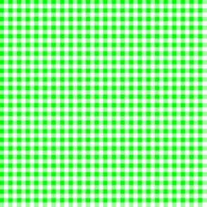 Eighth Inch Lime Green and White Gingham Check