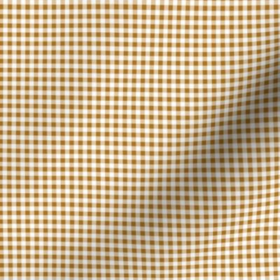 Eighth Inch Matte Antique Gold and White Gingham Check